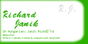 richard janik business card